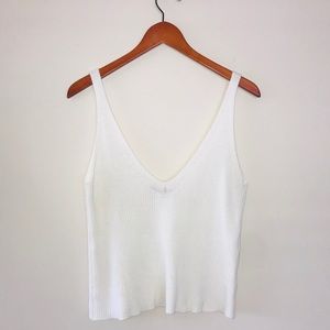 Brandy Melville White Cotton Tank Top One Size